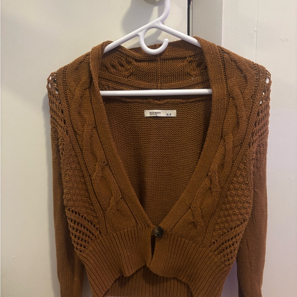 Old Navy Women's Tan Cable Knit Cardigan